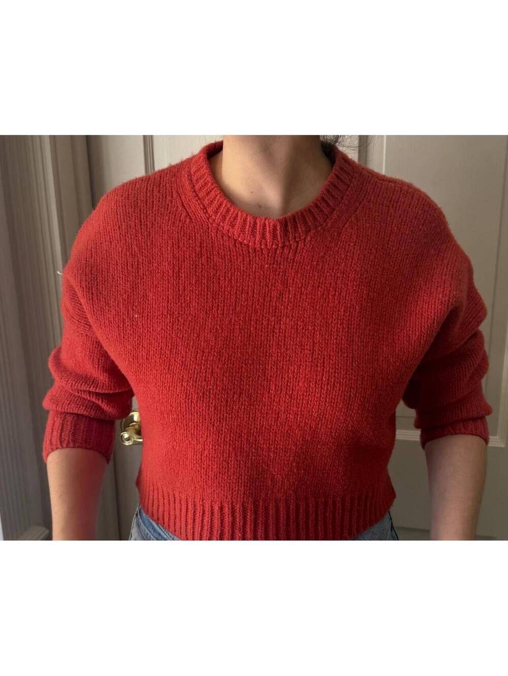 Babaa red cropped knit wool sweater size XS/S